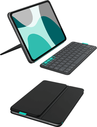Logitech Flip Folio iPad Pro (2024) / iPad Air (2025) 11 Zoll Tastaturhülle QWERTZ