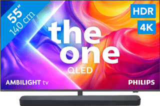 Philips Ambilight 55 Zoll PUS9000 QLED 4K (2025) + JBL Bar 300 M2 Schwarz
