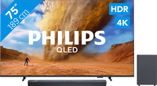Philips 75 inches PUS7800 QLED 4K (2025) + JBL Bar 2.1 Deep Bass M2 Black