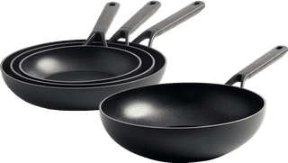 KitchenAid Classic Forged Frying Pan Set 20cm + 24cm + 28cm + Wok 28cm