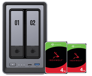 UGREEN NASync DXP2800 + Seagate IronWolf 4TB Duo Pack