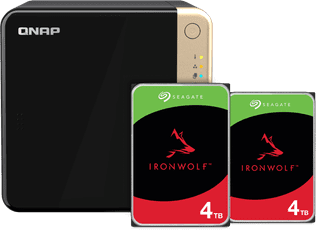 QNAP TS-464-8G + Seagate Ironwolf 8TB (2 x 4TB)