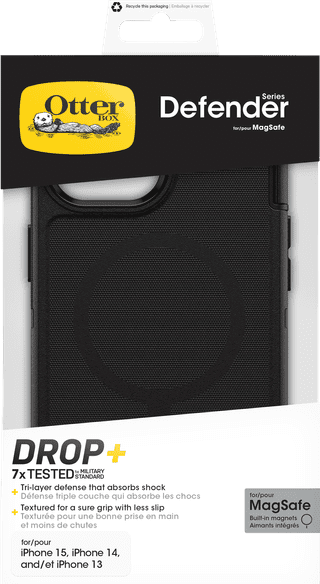 OtterBox Defender Apple iPhone 13, 14, and 15 Back Cover with Magnet Black