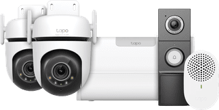 TP-Link Tapo C530WS Duo Pack + H500 Smart HomeBase + D235 Smart Battery and Wired Doorbell
