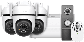 TP-Link Tapo C530WS 3-pack + H500 Smart HomeBase + D235 Smart Battery and Wired Doorbell