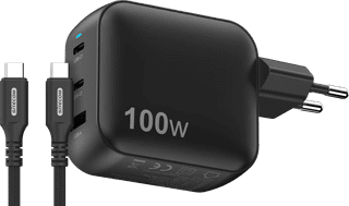 Sitecom 100 W GaN Power Delivery Wandladegerät + Sitecom USB-C-auf-USB-C-Kabel 2 m