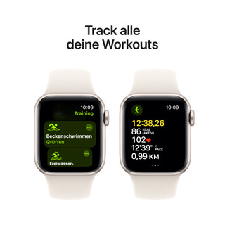 Apple Watch SE 2024 4G 40 mm Polarstern Sportarmband M/L