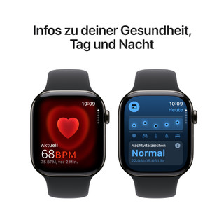 Apple Watch Series 10 4G 46 mm Titan Schwarz Sportarmband M/L