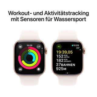 Apple Watch Series 10 42 mm Roségold Sportarmband S/M