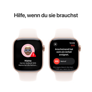 Apple Watch Series 10 42 mm Roségold Sportarmband S/M