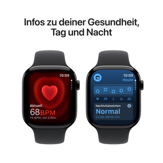 Apple Watch Series 10 4G 46 mm Schwarz Sportarmband S/M