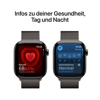 Apple Watch Series 10 4G 42 mm Titan Schwarz Milanaise Armband