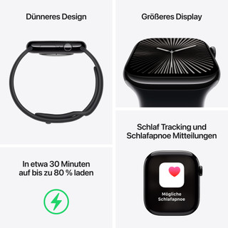 Apple Watch Series 10 46 mm Silber Sportarmband S/M