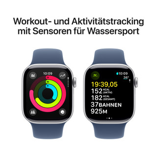 Apple Watch Series 10 46 mm Silber Sportarmband S/M