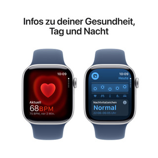 Apple Watch Series 10 46 mm Silber Sportarmband S/M