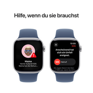 Apple Watch Series 10 46 mm Silber Sportarmband S/M
