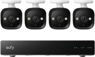 eufy PoE Sicherheitssystem + Netzwerkvideorecorder + E40 4er-Pack