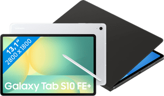 Samsung Galaxy Tab S10 FE Plus 13.1 inches 256GB WiFi Silver + BlueBuilt Book Case Black