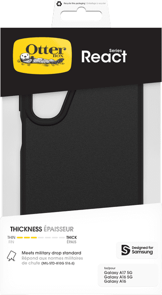 OtterBox React Samsung Galaxy A18/A17 Back Cover Black