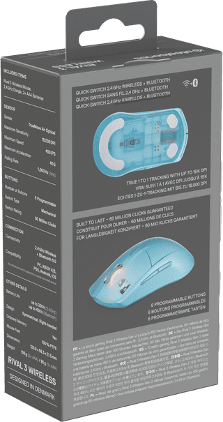 SteelSeries Rival 3 Gen 2 Kabellose Gaming-Maus Aqua