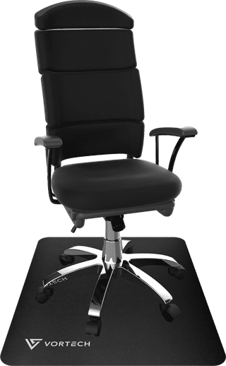 Vortech Essential Gaming-Stuhl Schwarz + Vortech Bodenschutzmatte Schwarz