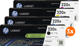 HP 220A LaserJet Toner Cartridge Combo Pack (3 units)