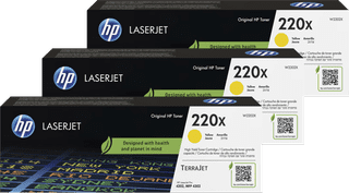 HP 220X LaserJet Toner Cartridge Yellow (3 units)