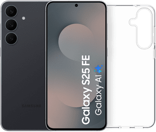 Samsung Galaxy S25 FE 128GB Schwarz 5G + BlueBuilt Backcover Transparent