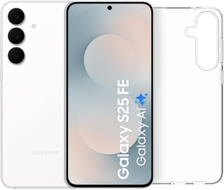 Samsung Galaxy S25 FE 128GB Weiß 5G + BlueBuilt Backcover Transparent