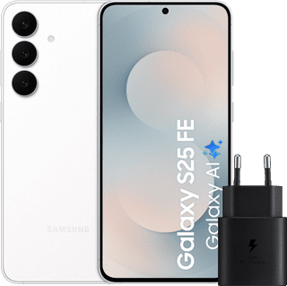 Samsung Galaxy S25 FE 128GB Weiß 5G + Samsung Ladegerät 25 Watt Schwarz