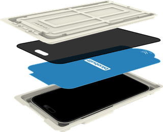BlueBuilt Apple iPhone 17 Book Case Leather Black + Privacy Filter Screen Protector Duo Pack