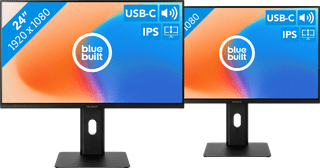 BlueBuilt 24 Zoll Full HD Monitor mit USB-C Doppelpack