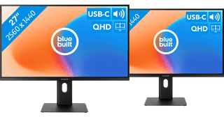 BlueBuilt 27 Zoll Quad HD Monitor mit USB-C Doppelpack