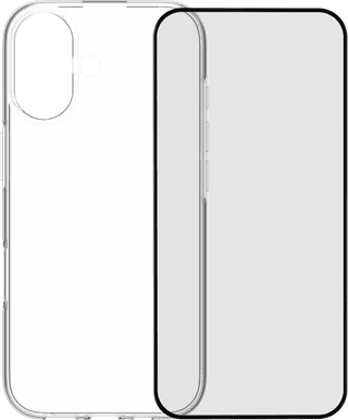 Back Cover iPhone 17 Transparent + BlueBuilt iPhone 17 Screen Protector Glass