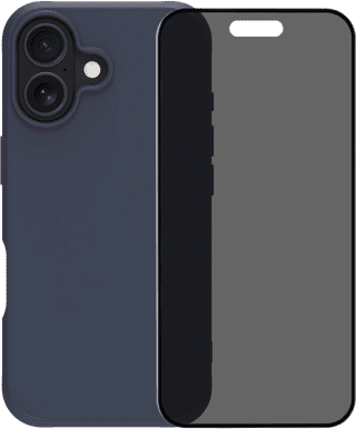 BlueBuilt Protective Backcover mit MagSafe iPhone 17 Blau + iPhone 17 Panzerglas mit Blickschutzfilter