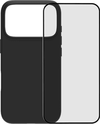 BlueBuilt Back Cover iPhone 17 Pro Black + BlueBuilt iPhone 17 Pro Screen Protector Glass