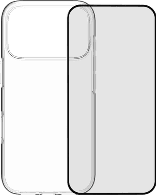 BlueBuilt Back Cover iPhone 17 Pro Transparent + BlueBuilt iPhone 17 Pro Screen Protector Glass