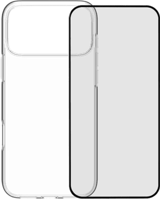 BlueBuilt Back Cover iPhone 17 Pro Max Transparent + BlueBuilt iPhone 17 Pro Max Screen Protector Glass