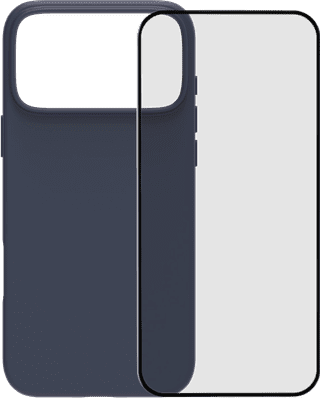 BlueBuilt Protective Back Cover with MagSafe iPhone 17 Pro Max Blue + BlueBuilt iPhone 17 Pro Max Screen Protector Glass