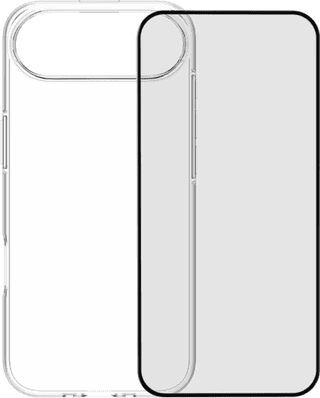 BlueBuilt Back Cover iPhone 17 Air Transparent + BlueBuilt iPhone 17 Air Screen Protector Glass