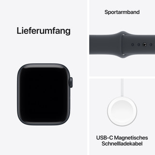Apple Watch SE (2025) 5G 44 mm Mitternacht Sportarmband M/L