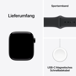 Apple Watch Series 11 42 mm Schwarz Sportarmband M/L