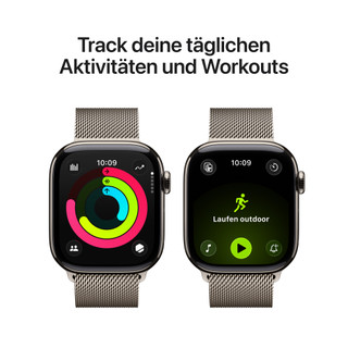 Apple Watch Series 11 5G 42 mm Titan Natur Milanaise Armband