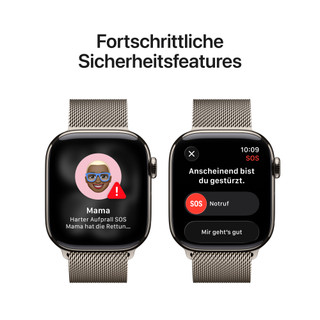 Apple Watch Series 11 5G 42 mm Titan Natur Milanaise Armband