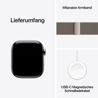 Apple Watch Series 11 5G 42 mm Titan Natur Milanaise Armband
