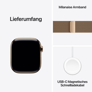 Apple Watch Series 11 5G 42 mm Titan Gold Milanaise Armband
