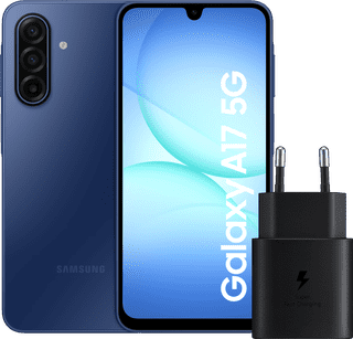 Samsung Galaxy A17 128GB Blau 5G + Samsung Ladegerät 25 Watt Schwarz