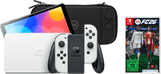 Nintendo Switch OLED Weiß + EA Sports FC 26 + BlueBuilt Schutzhülle