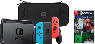 Nintendo Switch Red/Blue + EA Sports FC 26 + BlueBuilt Travel Case