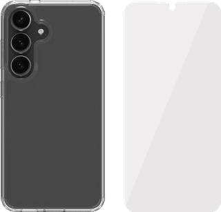 BlueBuilt Protective Back Cover Samsung Galaxy S25 Transparent + Screen Protector Glass